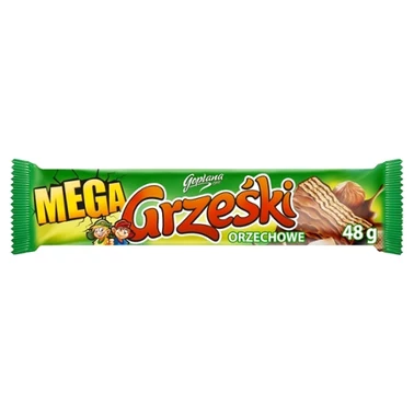 Grześki Mega Wafel przekładany kremem orzechowym 48 g - 1