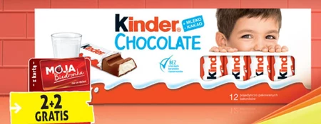 Kinder Chocolate Batonik z mlecznej czekolady z nadzieniem mlecznym 150 g (12 sztuk)