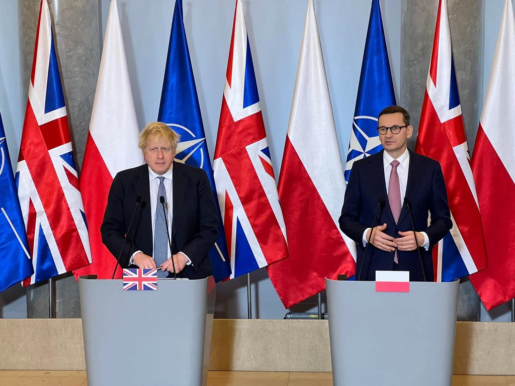 Boris Johnson i Mateusz Morawiecki Boris Johnson i Mateusz Morawiecki