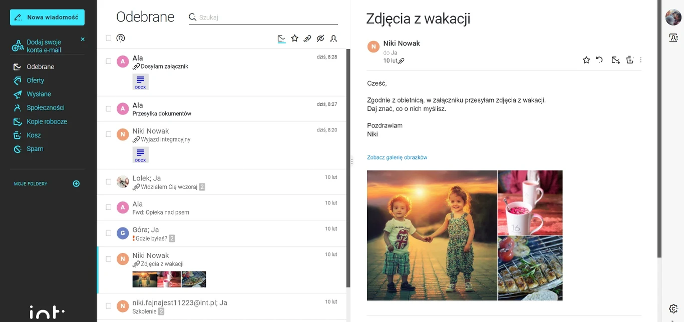 int pełna wiadomość int pełna wiadomość