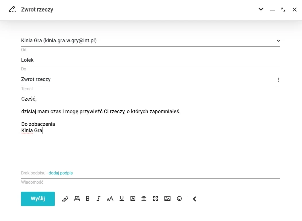 int wysyłanie wiadomości int wysyłanie wiadomości