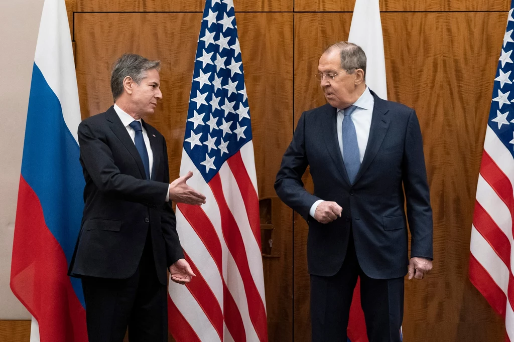 Sekretarz stanu USA Antony Blinken i szef MSZ Rosji Siergiej Ławrow Sekretarz stanu USA Antony Blinken i szef MSZ Rosji Siergiej Ławrow