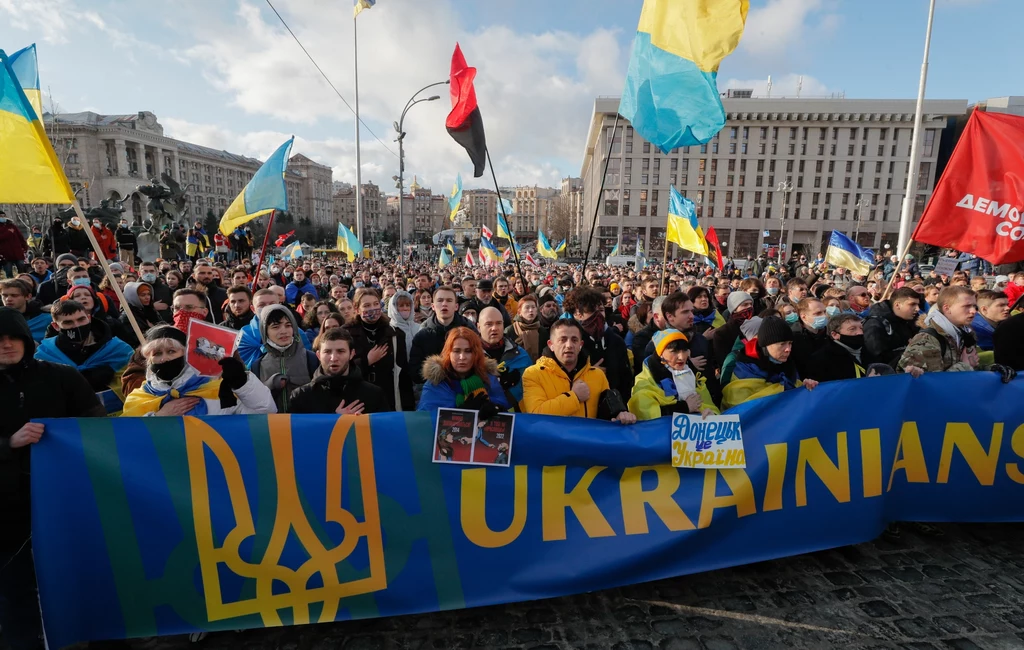 Ulicami Kijowa przeszedł Marsz Jedności dla Ukrainy Ulicami Kijowa przeszedł Marsz Jedności dla Ukrainy