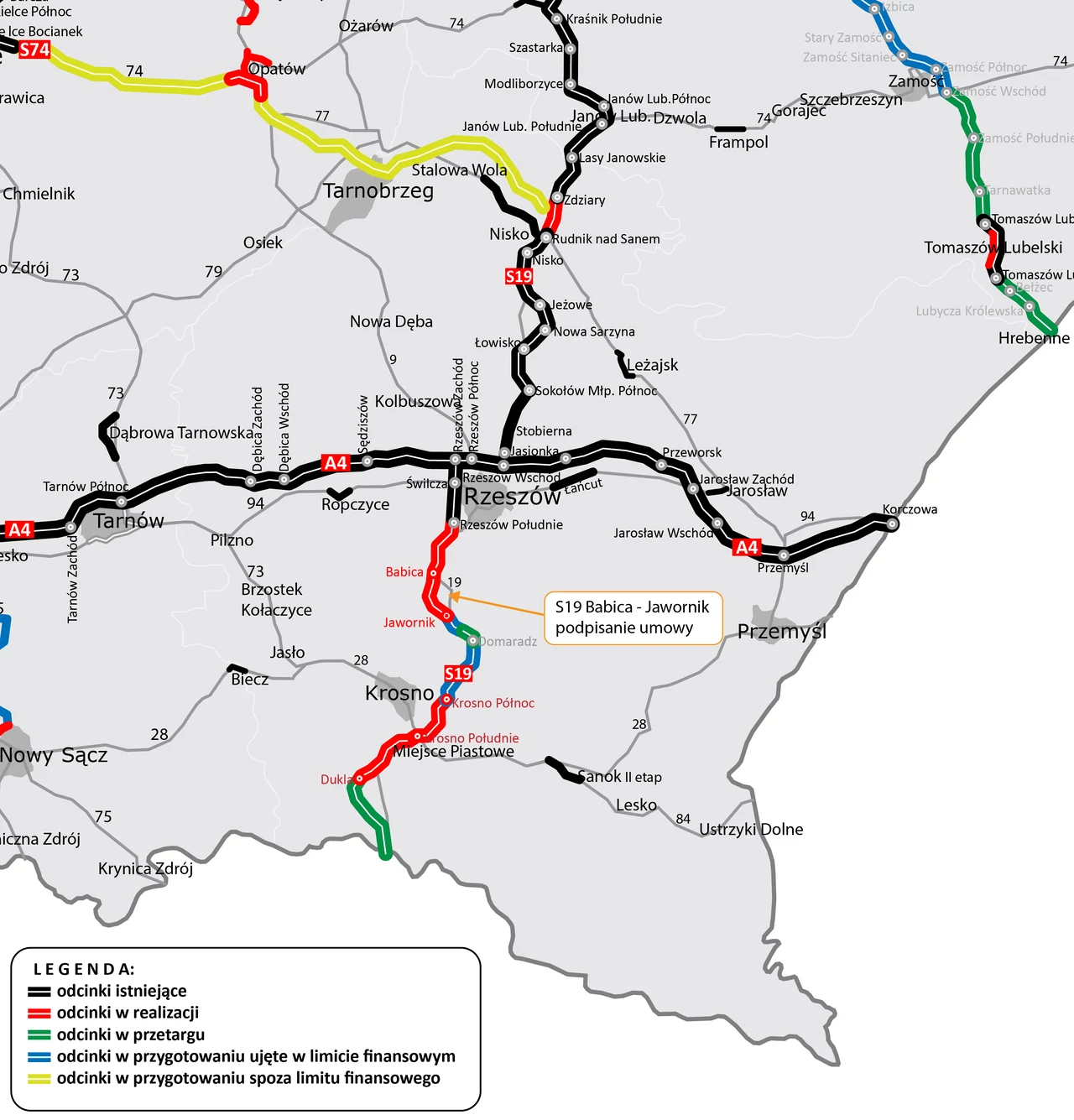 Podpisano umowę na realizację drogi S19 na odcinku Babica – Jawornik 