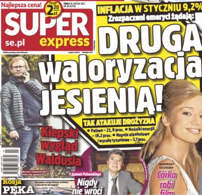 Bartosz Żukowski wylądował na okładce "Super Expressu" Bartosz Żukowski wylądował na okładce "Super Expressu"