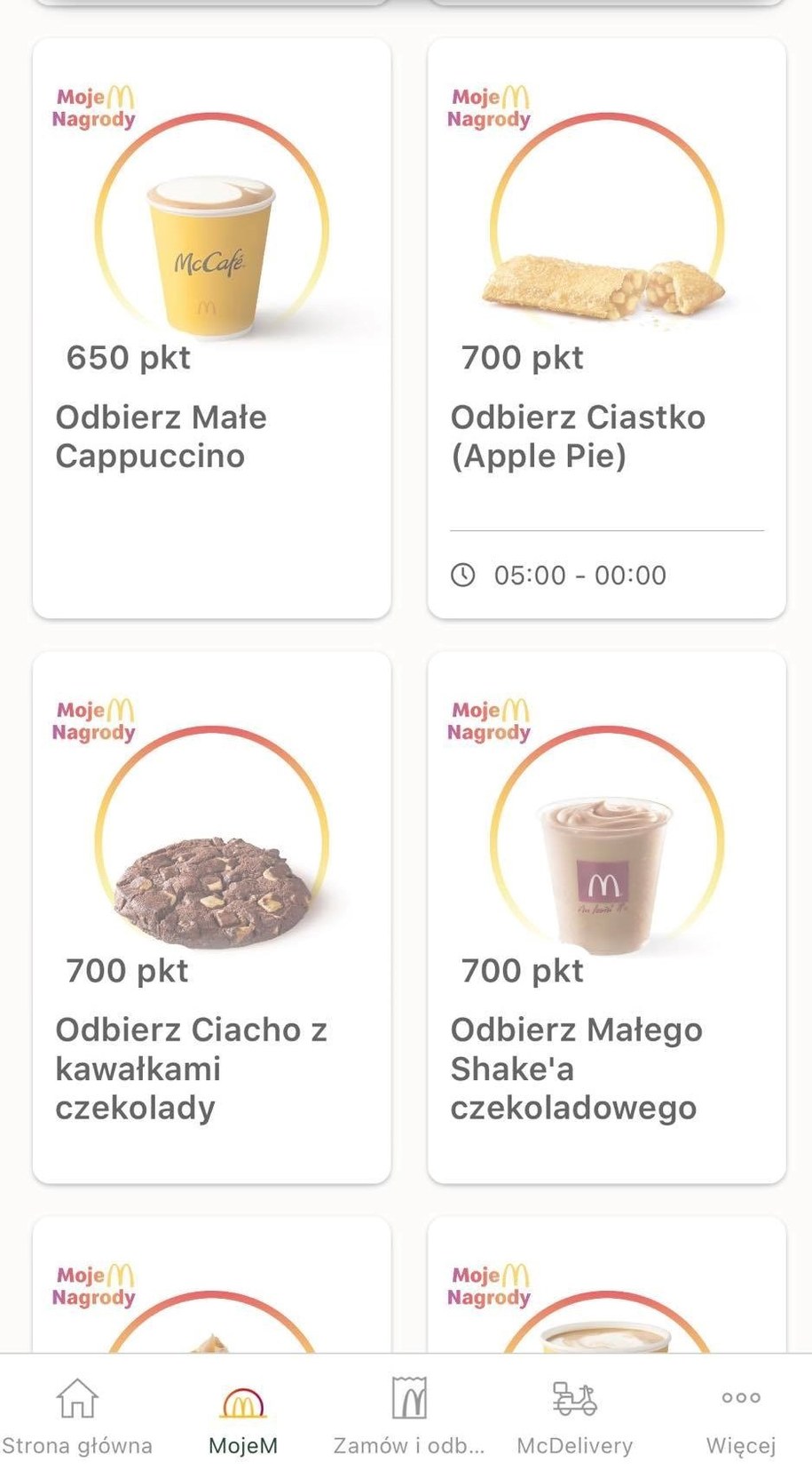 aplikacja McDonald's