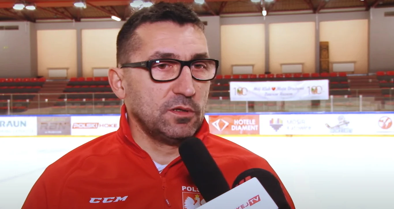 Trener reprezentacji Polski w hokeju na lodzie Robert Kalaber