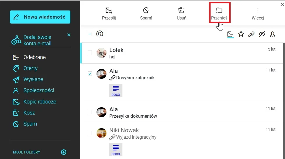 int przenieś int przenieś