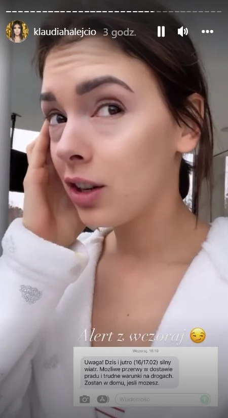 Klaudia Halejcio pokazuje skutki wichury (instagram.com/klaudiahalejcio)