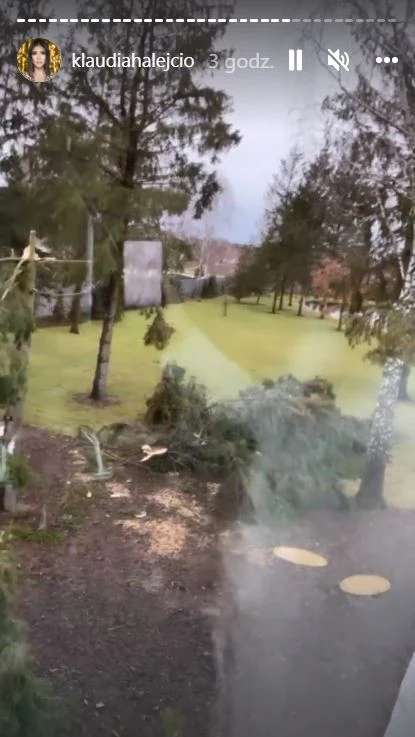Klaudia Halejcio pokazuje skutki wichury (instagram.com/klaudiahalejcio) Klaudia Halejcio pokazuje skutki wichury (instagram.com/klaudiahalejcio)