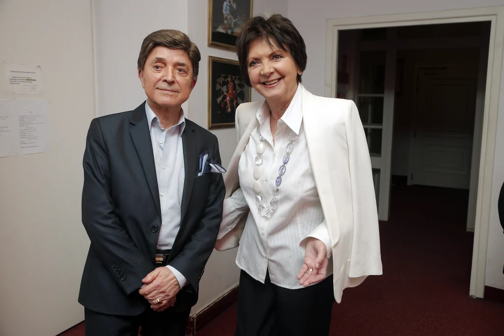 Halina Kunicka z wieloletnim przyjacielem Jerzym Połomskim w 2015 r Halina Kunicka z wieloletnim przyjacielem Jerzym Połomskim w 2015 r