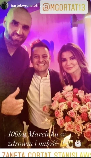 Marcin Gortat z żoną i Bartkiem Wroną / Instagram