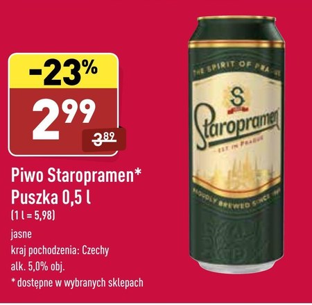 Piwo Staropramen 23 TANIEJ Promocja Aldi Ding Pl