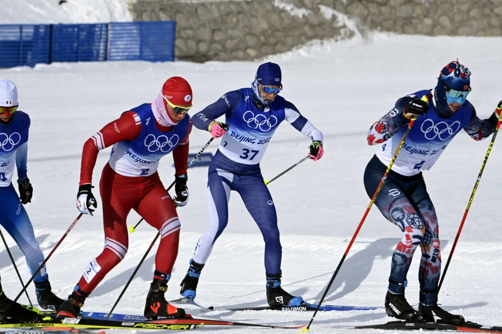 Start maratonu narciarskiego. Startuje Remi Lindholm. Pekin 2022 Start maratonu narciarskiego. Startuje Remi Lindholm. Pekin 2022