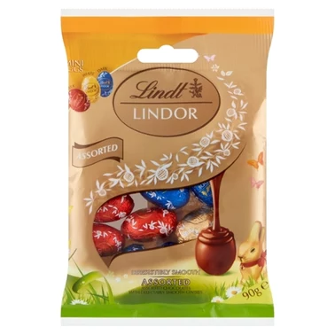 Lindt Lindor Czekolada mleczna gorzka oraz biała z nadzieniem 90 g - 0