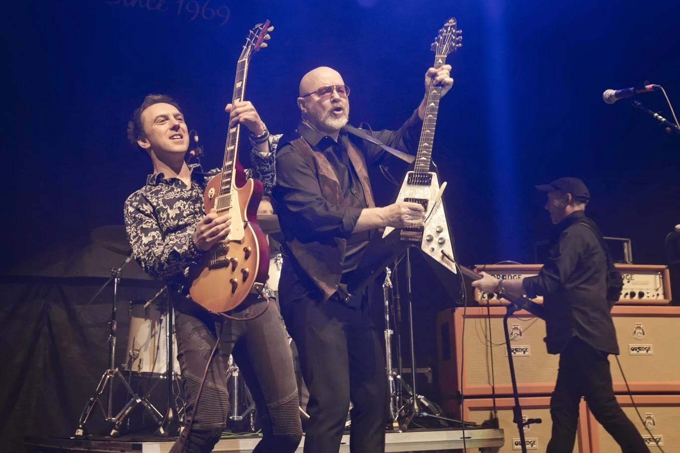 Mark Abrahams i Andy Powell (Wishbone Ash) w akcji Mark Abrahams i Andy Powell (Wishbone Ash) w akcji