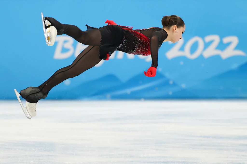 Pekin 2022. Kamiła Walijewa w trakcie finałowej rywalizacji solistek Pekin 2022. Kamiła Walijewa w trakcie finałowej rywalizacji solistek