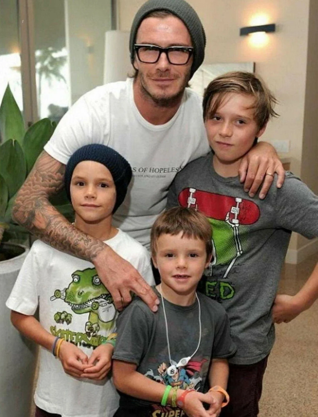 David Beckham z synami David Beckham z synami