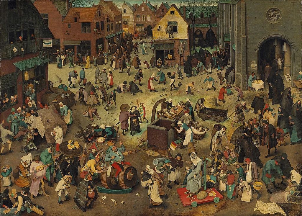 "Walka karnawału z postem", Pieter Bruegel, 1559 r. (Muzeum Historii Sztuki w Wiedniu)