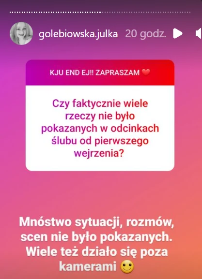 Q&A Julii ze "Ślubu od pierwszego wejrzenia" Q&A Julii ze "Ślubu od pierwszego wejrzenia"