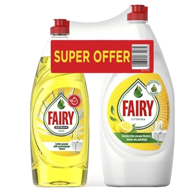 Fairy Extra+ Cytrusy 650ml + Fairy Cytryna 900ml Płyn do mycia naczyń - 0