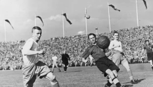 Mecz Niemcy - Polska w 1938 roku w Chemnitz (zbiory NAC)