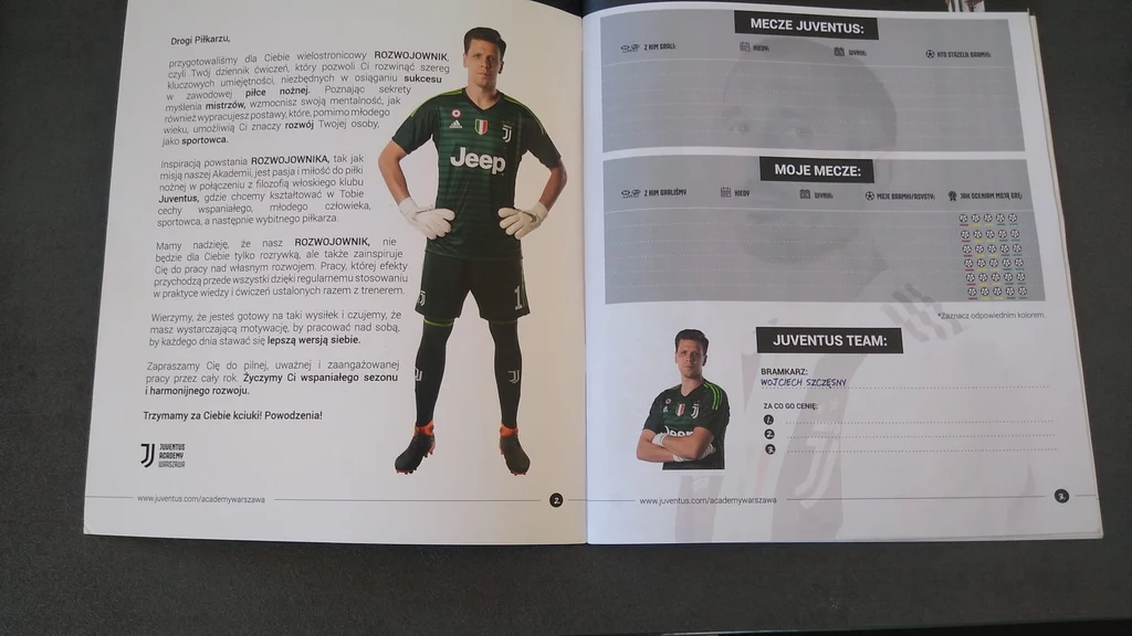 Dzienniczek zawodnika akademii Juventusu