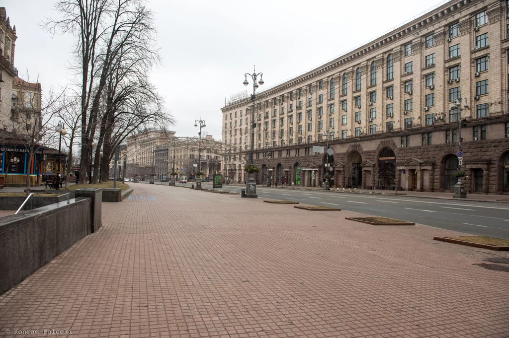 Centrum Kijowa, zdjęcie z 24.02.2022 roku Centrum Kijowa, zdjęcie z 24.02.2022 roku