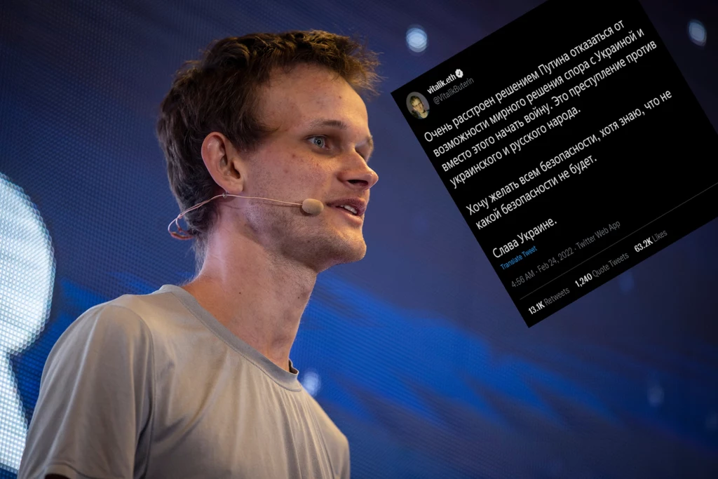 Vitalik Buterin, twórca kryptowaluty Ethereum stanowczo sprzeciwia się inwazji Rosji na Ukrainę