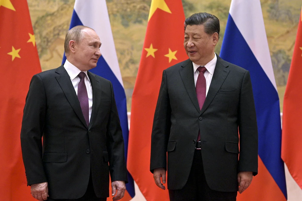 Prezydenci Rosji i Chin - Władimir Putin Xi Jinping.