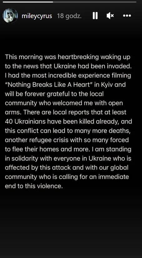 @mileycyrus solidarnie z Ukrainą @mileycyrus solidarnie z Ukrainą