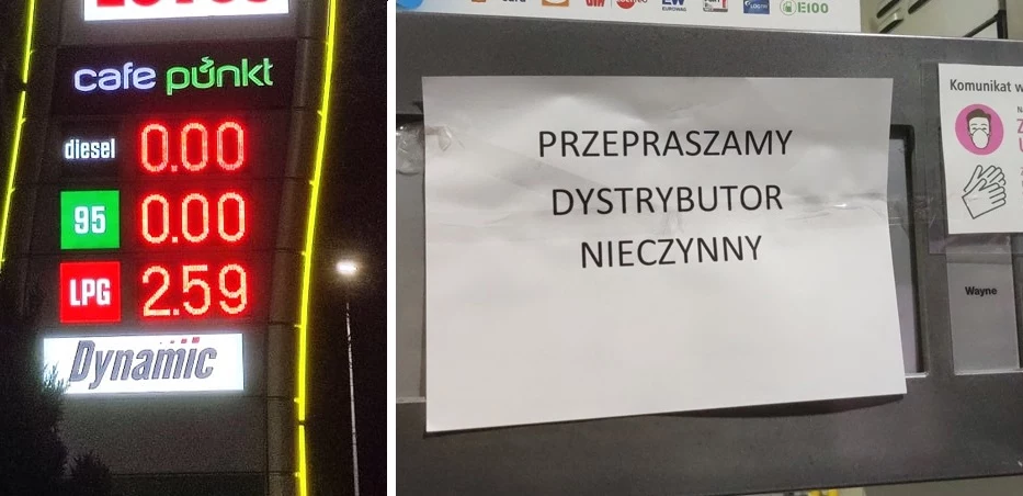 Na niektórych stacjach zabrakło paliw. Nie oznacza to bynajmniej, że w Polsce pojawiły się niedobory ropy naftowej