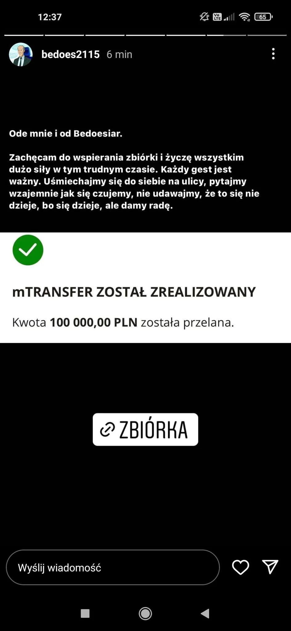 Screen z InstaStory Bedoesa Screen z InstaStory Bedoesa