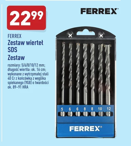 Zestaw wierteł Ferrex