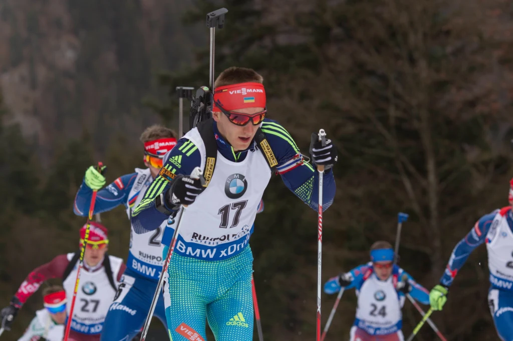 Dmitro Pidruczny na zawodach biathlonowych Dmitro Pidruczny na zawodach biathlonowych