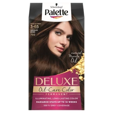 Palette Deluxe Oil-Care Color Farba do włosów 750 (3-65) czekoladowy brąz - 0