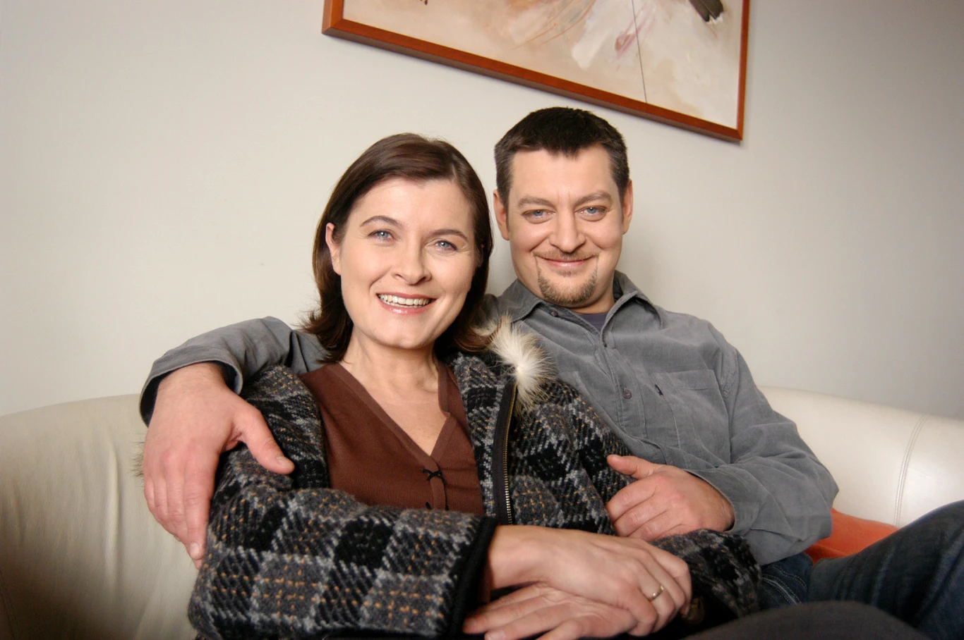 Joanna Jeżewska i Mariusz Sabiniewicz na planie "M jak miłość"