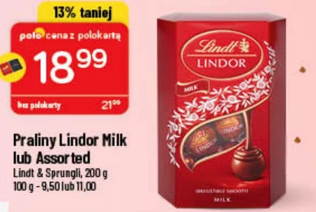 Lindt Lindor Praliny z czekolady mlecznej 200 g