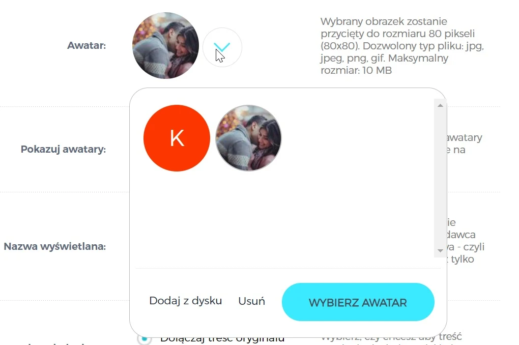 int zmiana awatara