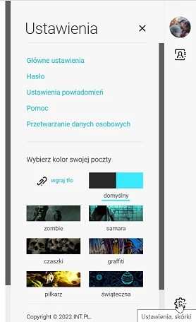 int wybór skórki