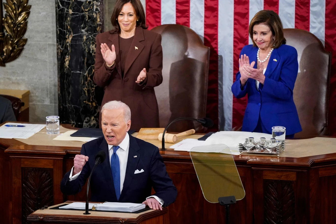 Prezydent USA Joe Biden podczas swego pierwszego orędzia o stanie państwa