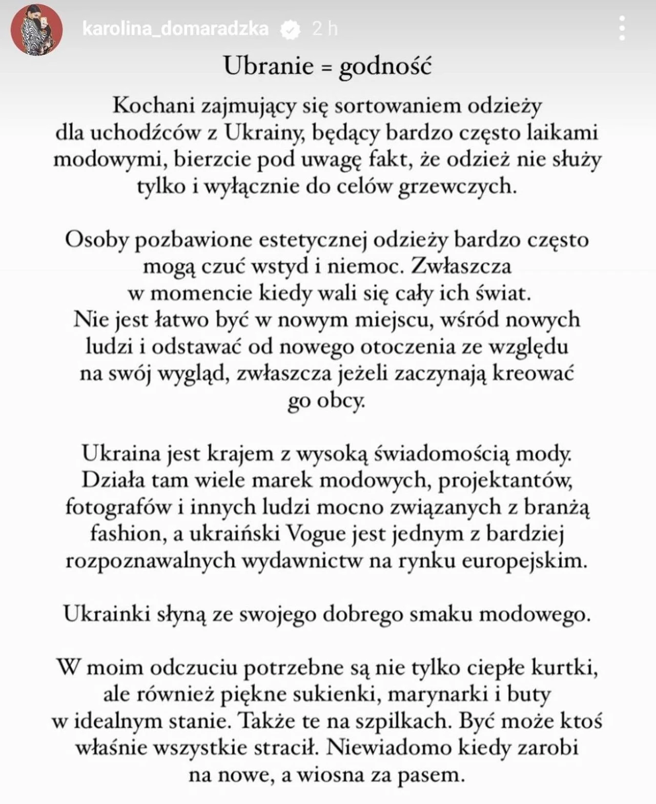 Apel Domaradzkiej /https://www.instagram.com/karolina_domaradzka//