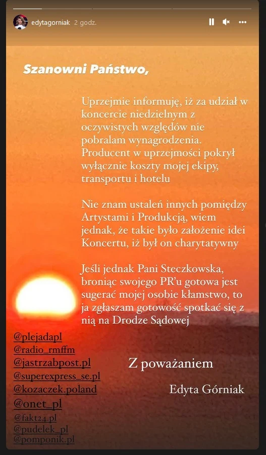 Edyta Górniak grozi Justynie Steczkowskiej sądem Edyta Górniak grozi Justynie Steczkowskiej sądem