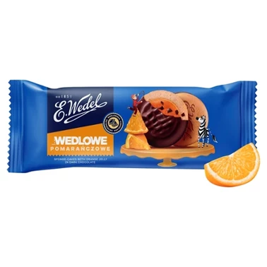 E. Wedel Wedlowe Pomarańczowe Biszkopty z galaretką pomarańczową oblane czekoladą deserową 147 g - 0