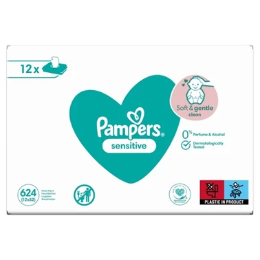 Pampers Sensitive Chusteczki 12 opakowania = 624 chusteczek - 3