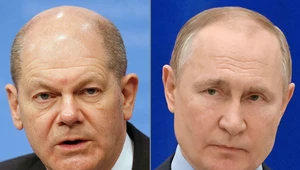 Olaf Scholz i Władimir Putin