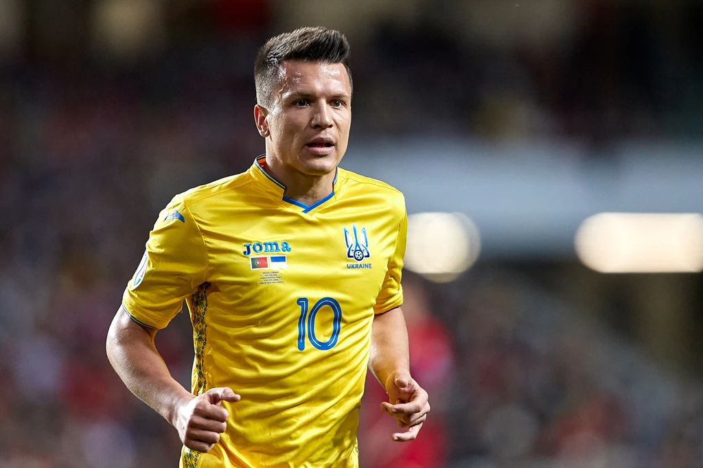 Jewhen Konoplianka w trykocie drużyny narodowej