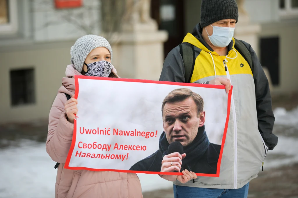 Protesty w sprawie uwolnienia z rosyjskiego więzienia Aleksjeja Nawalnego 