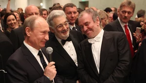 Placido Domingo w towarzystwie Władimira Putina i Walerija Giergijewa (2013 r.)