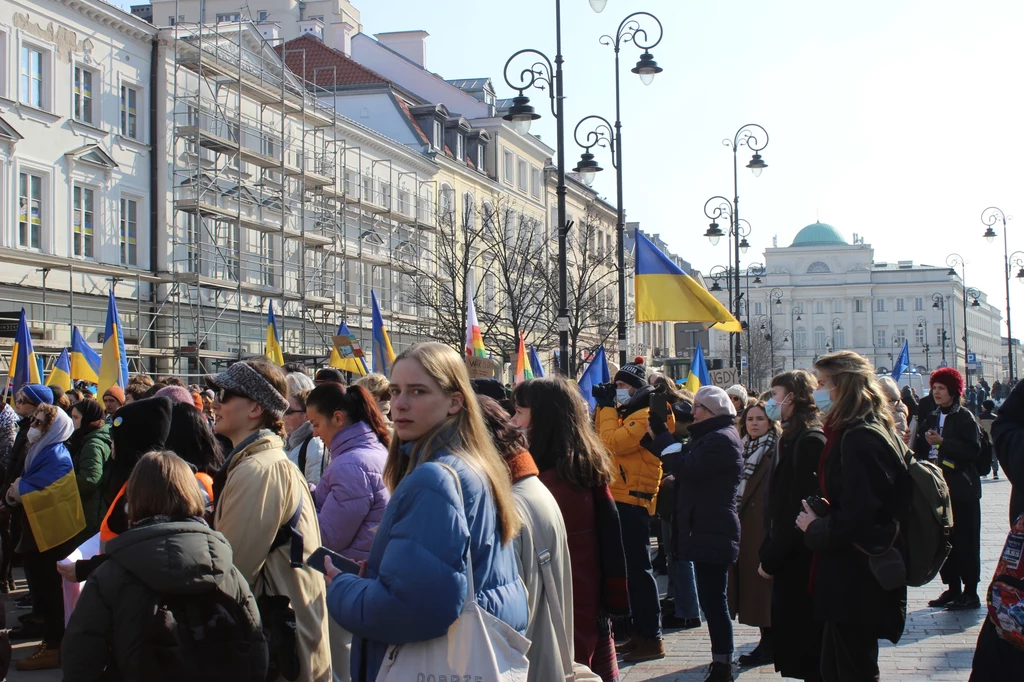 Protest "Nigdy więcej wojny" w Warszawie.